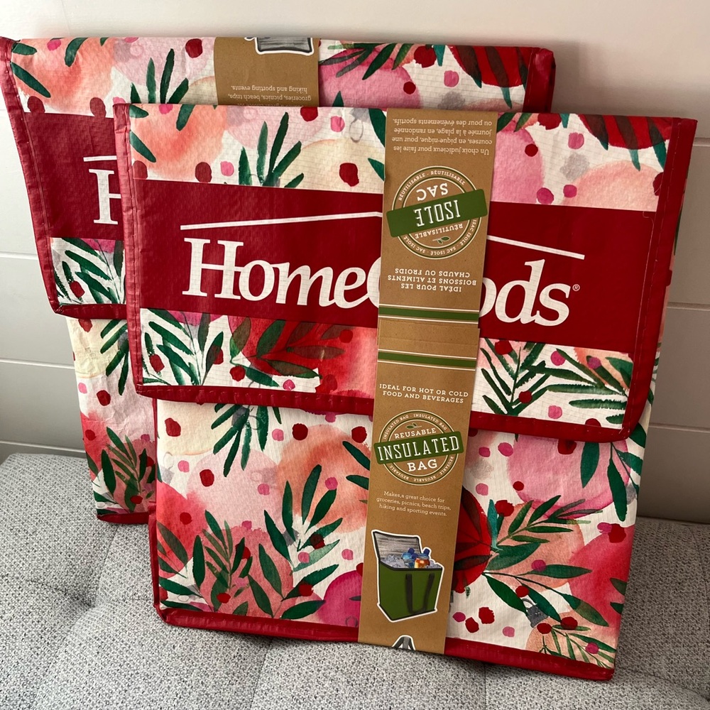 HomeGoods Red & Green holiday Insulated Storage Bags